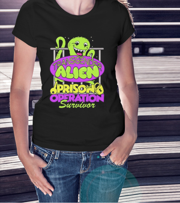 Transgender Alien Prison Operation Survivor Monster With Bars T-Shirt