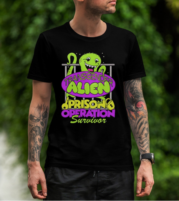 Transgender Alien Prison Operation Survivor Monster With Bars T-Shirt