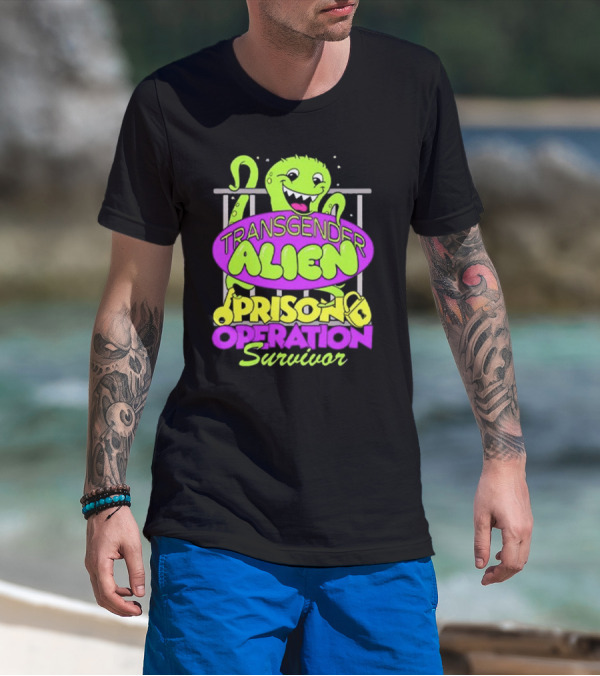 Transgender Alien Prison Operation Survivor Monster With Bars T-Shirt