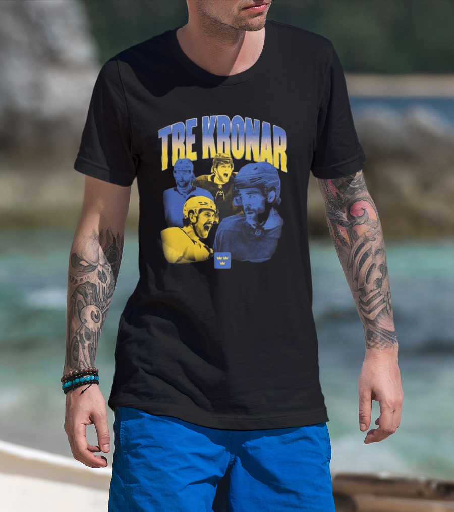 Tre Kronar 4 Nations Swedish Hockey Team Players T-Shirt