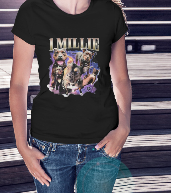 Trent The Traveler 1 Millie Dogs In Purple Cosmic Galaxy T-Shirt