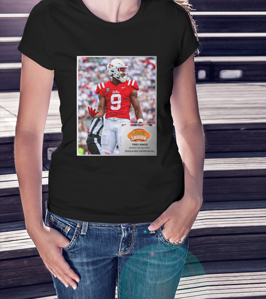 Trey Amos Ole Miss Rebels Reese’s Senior Bowl TaxSlayer Gator Bowl Senior CB T-Shirt