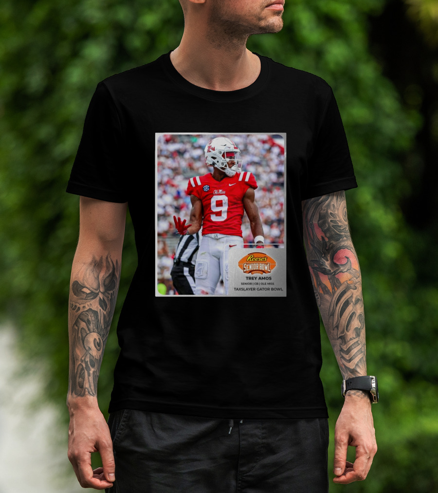 Trey Amos Ole Miss Rebels Reese’s Senior Bowl TaxSlayer Gator Bowl Senior CB T-Shirt