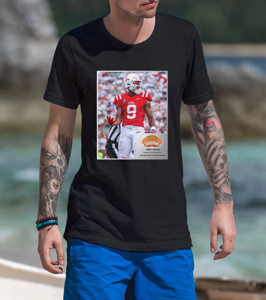 Trey Amos Ole Miss Rebels Reese’s Senior Bowl TaxSlayer Gator Bowl Senior CB T-Shirt