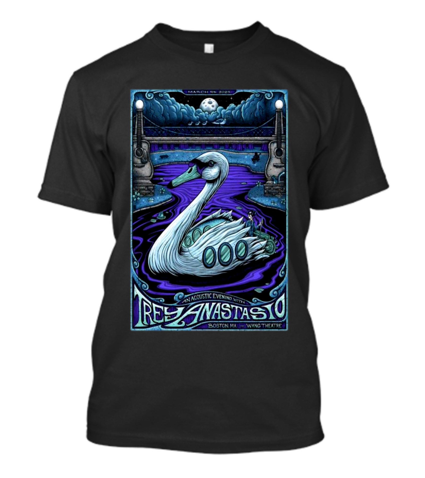March 9 2025 Trey Anastasio An Acoustic Evening Wang Theatre Boston MA Swan Imagery T-Shirt