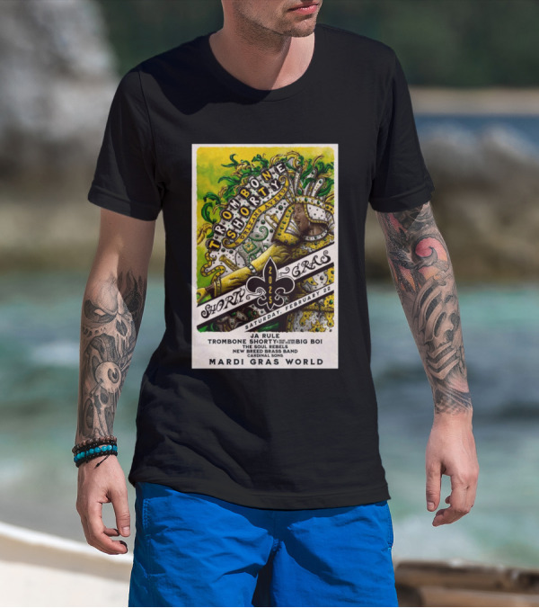 Trombone Shorty Ja Rule Big Boi Mardi Gras World February 22 2025 New Orleans Avenue T-Shirt