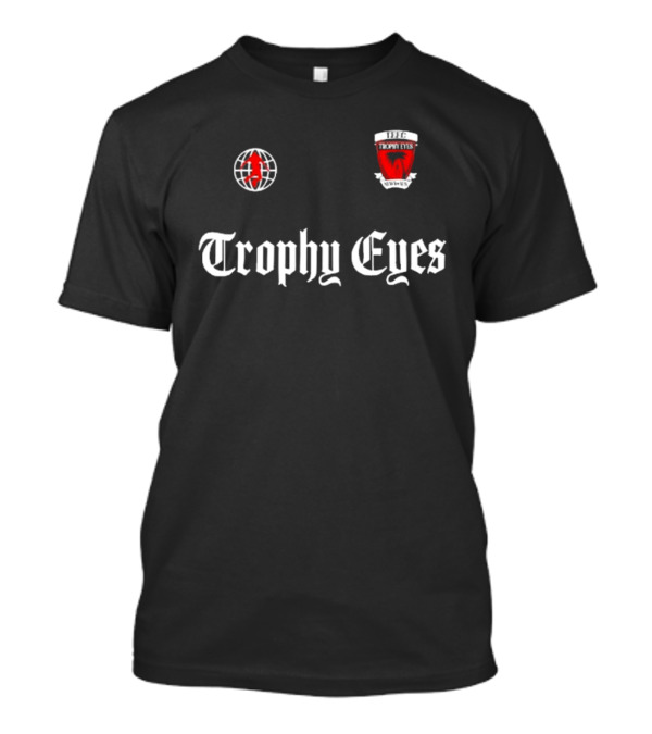 Trophy Eyes Jersey Red Crest And Globe Symbol T-Shirt