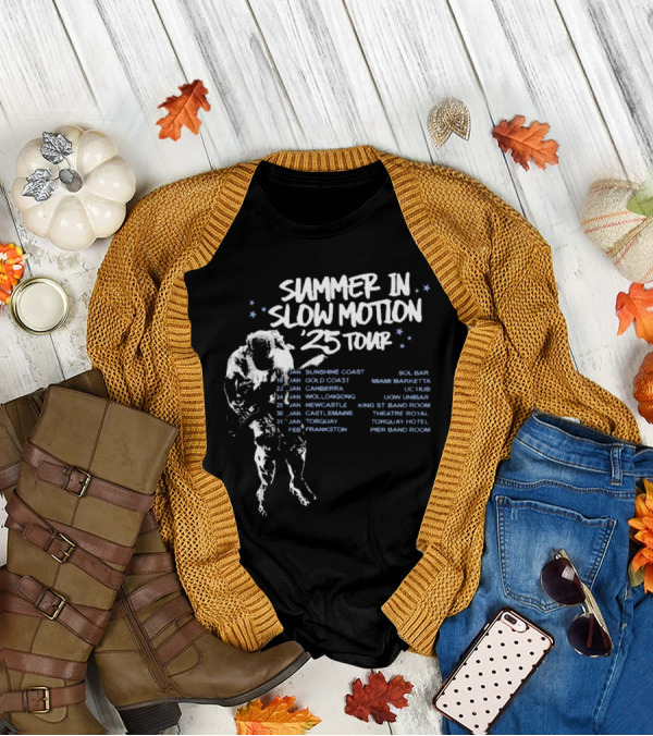 Summer In Slow Motion 2025 Tour Sunshine Coast Canberra Wollongong Newcastle Enmore Toukley Narrabeen Kings St Band Room T-Shirt