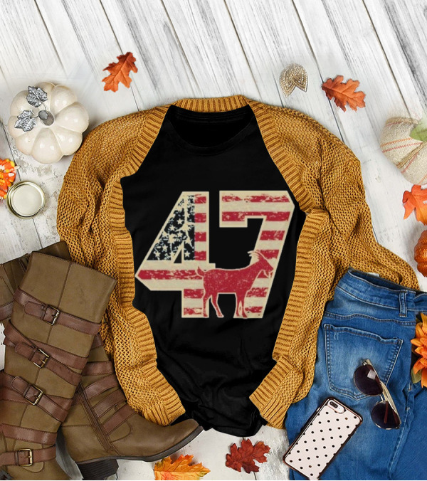 Patriotic GOAT 47 American Flag Stars And Stripes T-Shirt