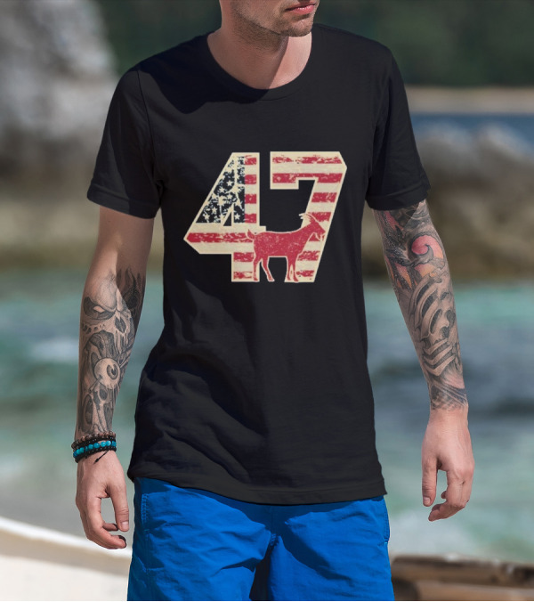 Patriotic GOAT 47 American Flag Stars And Stripes T-Shirt