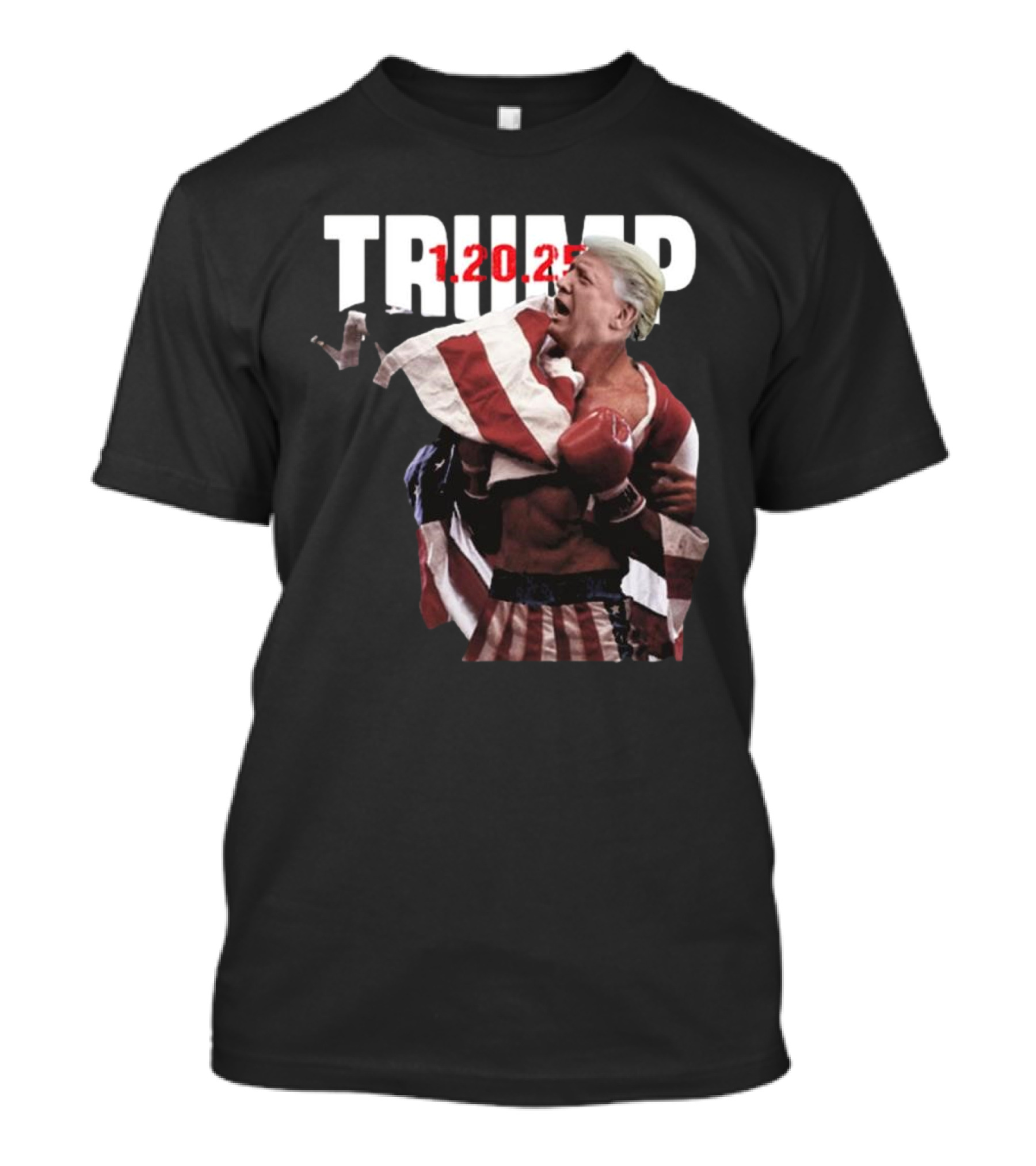 Trump 1.20.2025 Boxing American Flag Theme T-Shirt