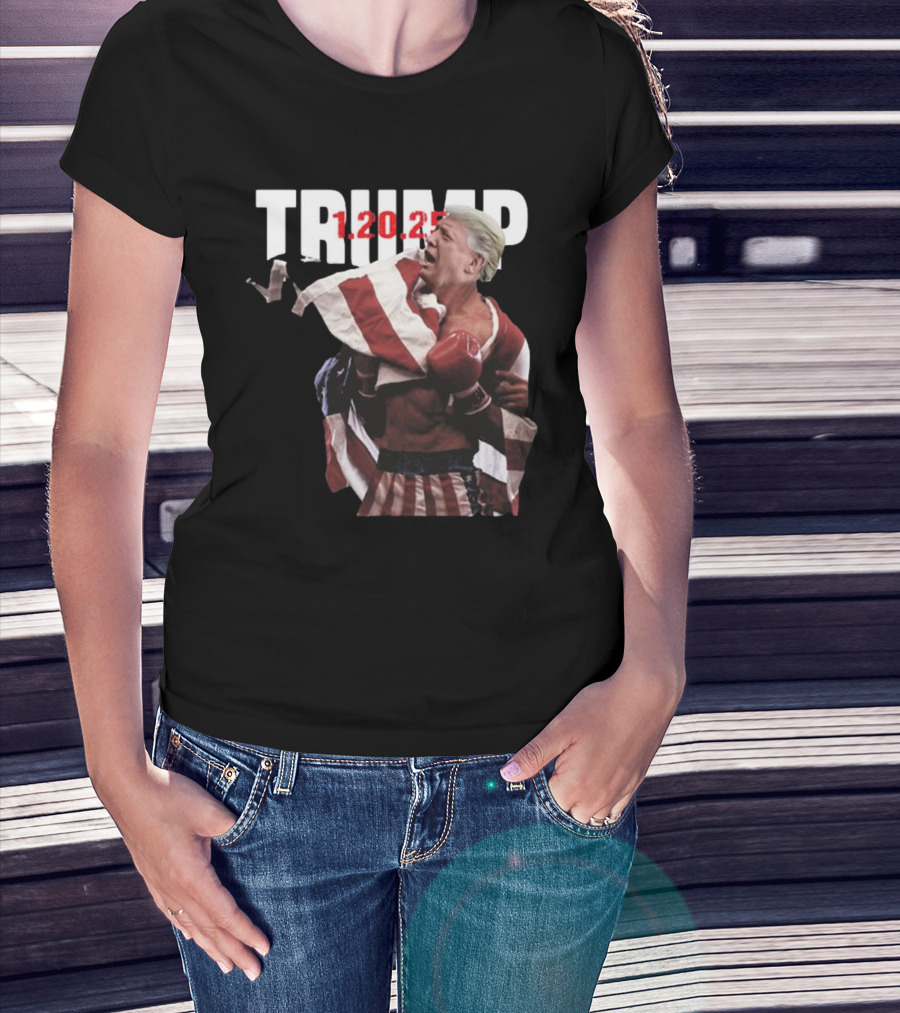Trump 1.20.2025 Boxing American Flag Theme T-Shirt