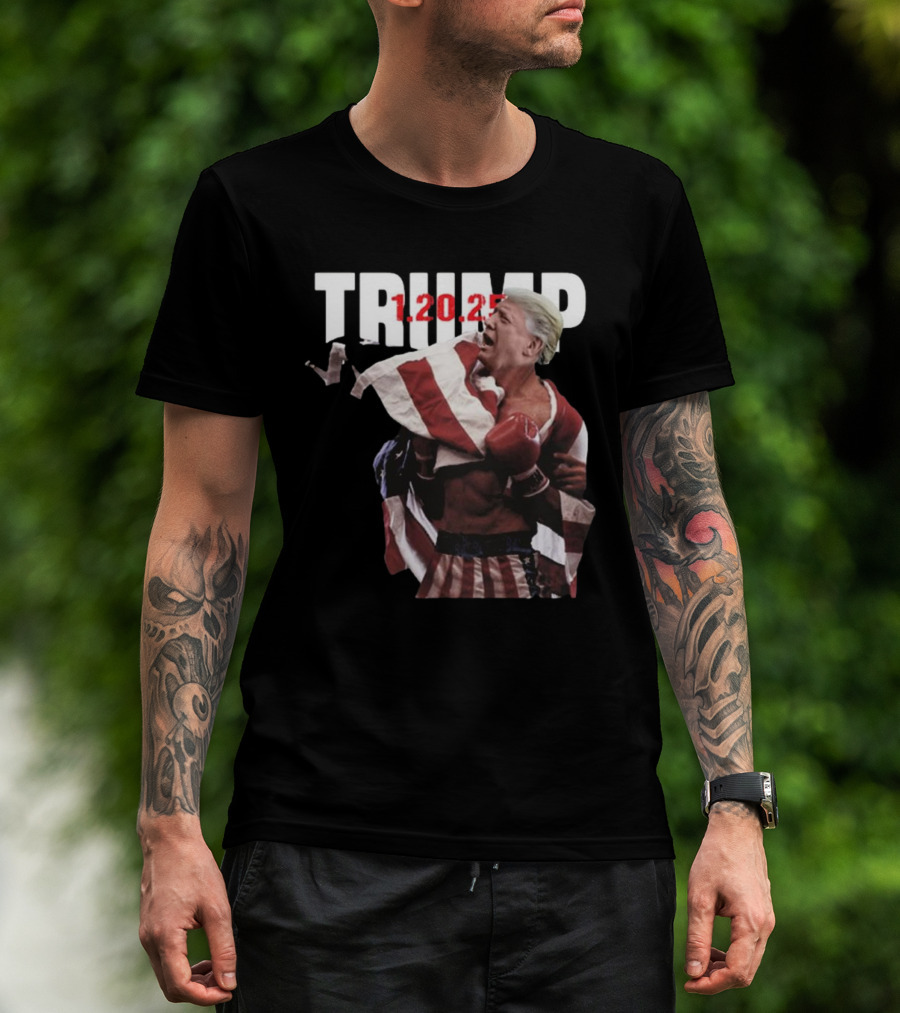 Trump 1.20.2025 Boxing American Flag Theme T-Shirt