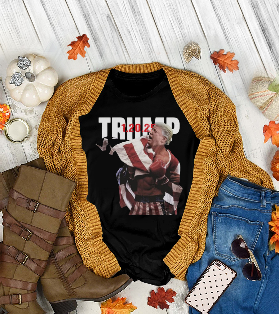 Trump 1.20.2025 Boxing American Flag Theme T-Shirt