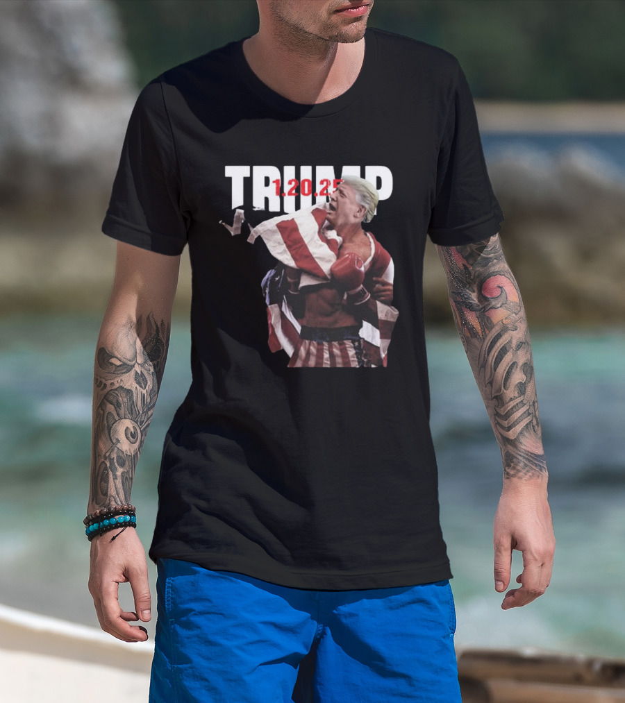 Trump 1.20.2025 Boxing American Flag Theme T-Shirt