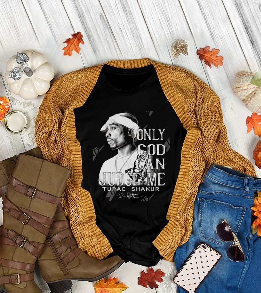 Tupac Shakur Only God Can Judge Me Signature Bandana Tribute T-Shirt