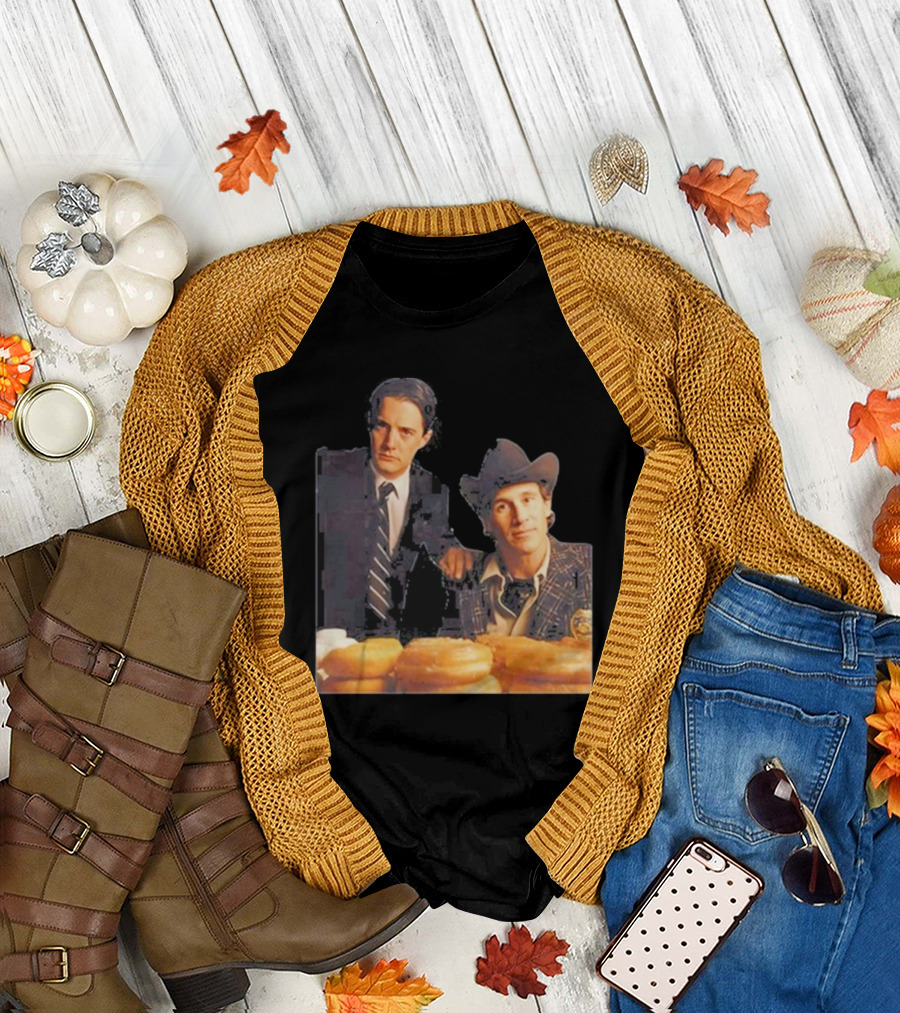 Twin Peaks Kyle MacLachlan Michael Ontkean Coffee Donuts T-Shirt