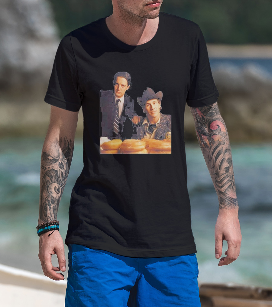 Twin Peaks Kyle MacLachlan Michael Ontkean Coffee Donuts T-Shirt