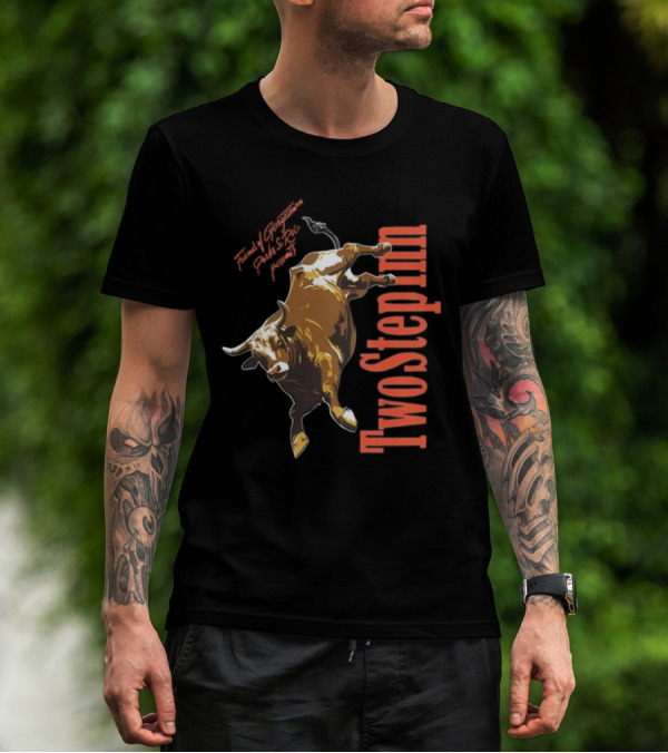 Two Step Inn Buckin’ Bull Vintage Style Retro T-Shirt