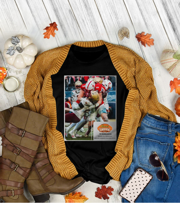 Reese's Senior Bowl Ty Robinson Senior DL Nebraska Bad Boy Mowers Pinstripe Bowl T-Shirt