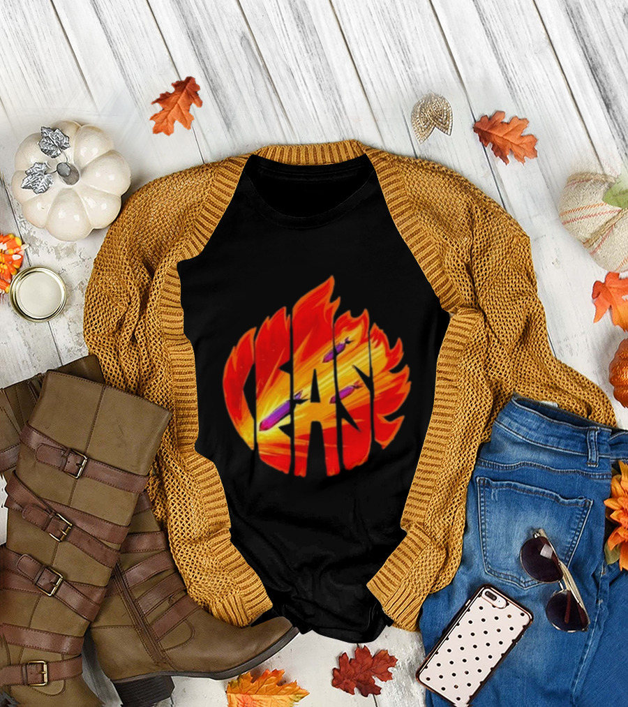 Cease Fire Flame Letters with Missiles T-Shirt