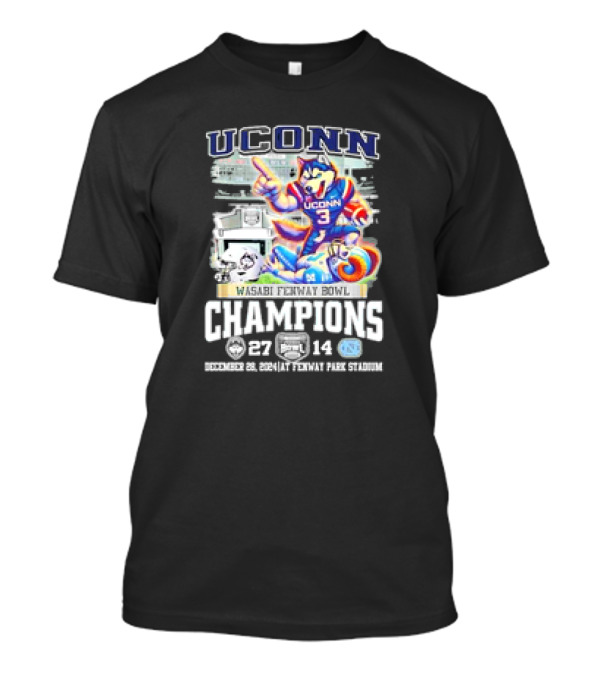 UConn Huskies Wasabi Fenway Bowl Champions December 29 2014 T-Shirt