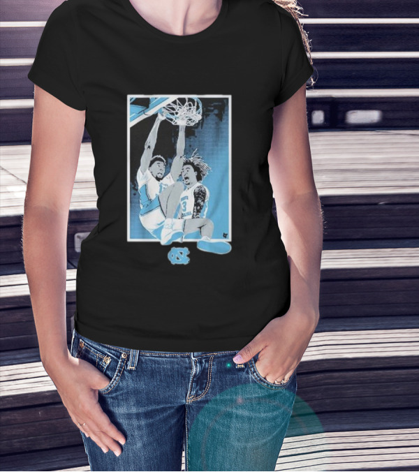 UNC Basketball Jalen Washington Elliot Cadeau Dunk Illustration T-Shirt