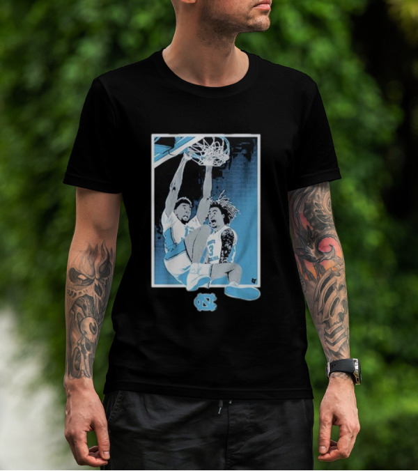 UNC Basketball Jalen Washington Elliot Cadeau Dunk Illustration T-Shirt