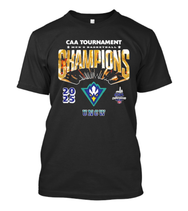UNCW Seahawks CAA Men's Basketball Tournament Champions 2025 T-Shirt