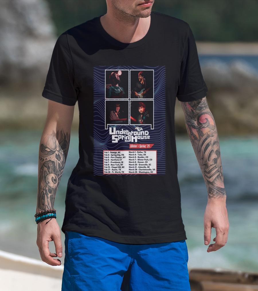 Underground Springhouse Winter Spring Tour 2025 Live Concert Dates Raleigh Dallas Denver NYC T-Shirt