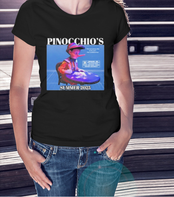 Pinocchio’s Summer 2025 Unethical Threads Movie Parody T-Shirt