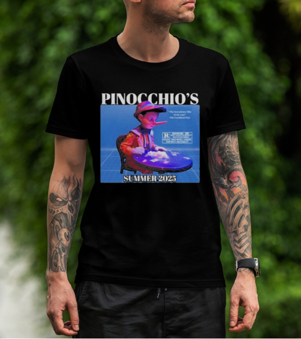 Pinocchio’s Summer 2025 Unethical Threads Movie Parody T-Shirt