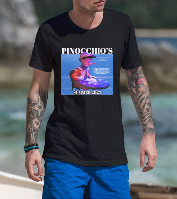 Pinocchio’s Summer 2025 Unethical Threads Movie Parody T-Shirt