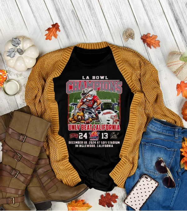 UNLV LA Bowl Champions Beat California 2024 24-13 Sofi Stadium Inglewood T-Shirt