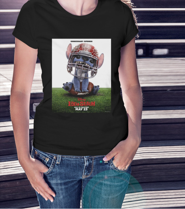 Unnecessary Cuteness Disney Lilo And Stitch Only In Theaters May 23 Football Helmet T-Shirt