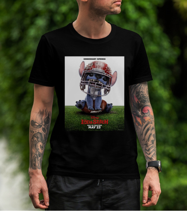 Unnecessary Cuteness Disney Lilo And Stitch Only In Theaters May 23 Football Helmet T-Shirt