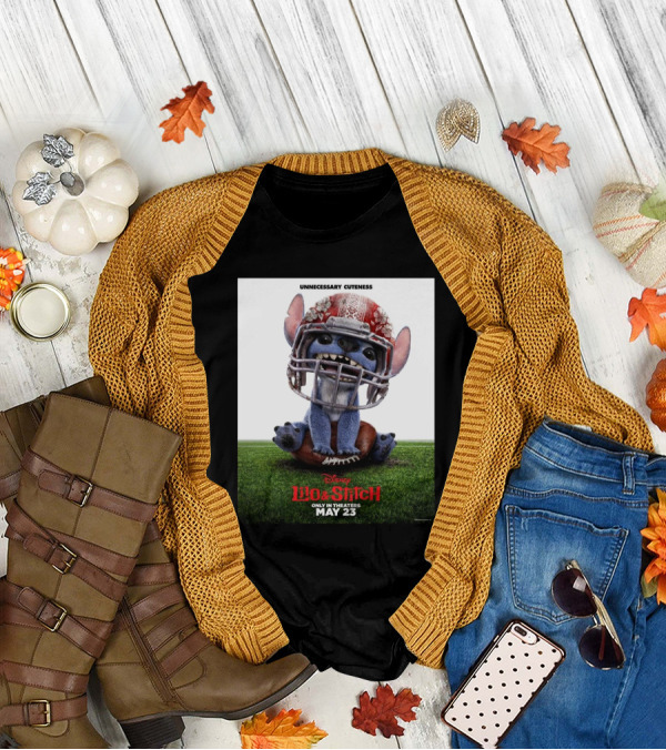 Unnecessary Cuteness Disney Lilo And Stitch Only In Theaters May 23 Football Helmet T-Shirt
