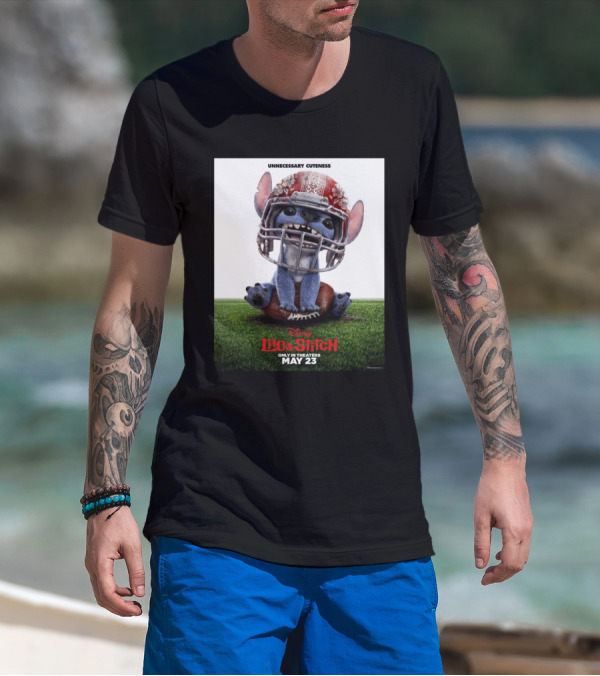 Unnecessary Cuteness Disney Lilo And Stitch Only In Theaters May 23 Football Helmet T-Shirt