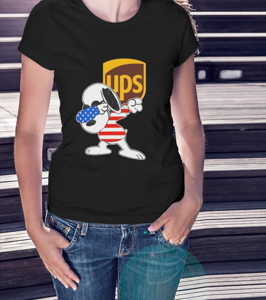 UPS Snoopy Dabbing American Flag Style T-Shirt