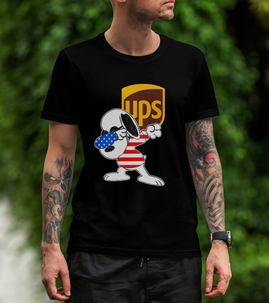 UPS Snoopy Dabbing American Flag Style T-Shirt