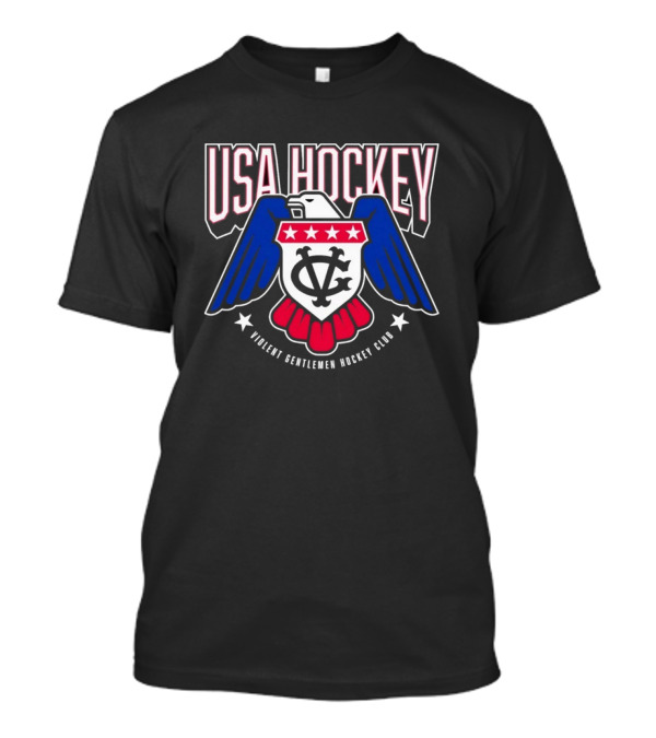 USA Hockey Violent Gentlemen Hockey Club Star-Spangled Eagle Crest T-Shirt