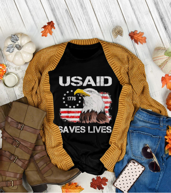 USAID Saves Lives 1776 American Flag Eagle T-Shirt