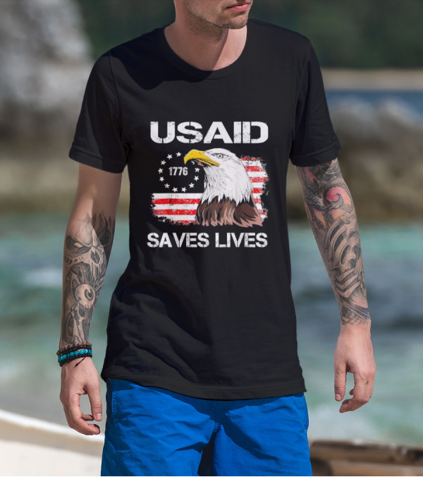 USAID Saves Lives 1776 American Flag Eagle T-Shirt