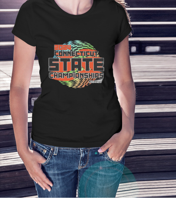 USBands Connecticut State Championships 2024 Bold Multicolor Swirl Background T-Shirt