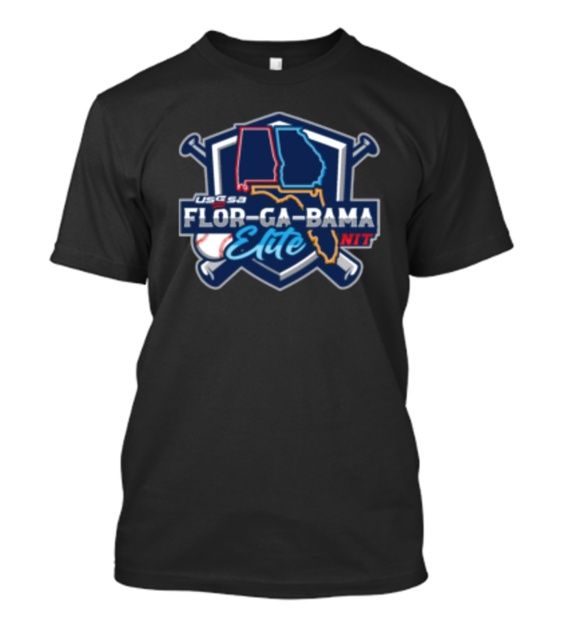 USSSA Flor-Ga-Bama Elite NIT March 15-16 2025 Baseball Tournament Event Graphic T-Shirt