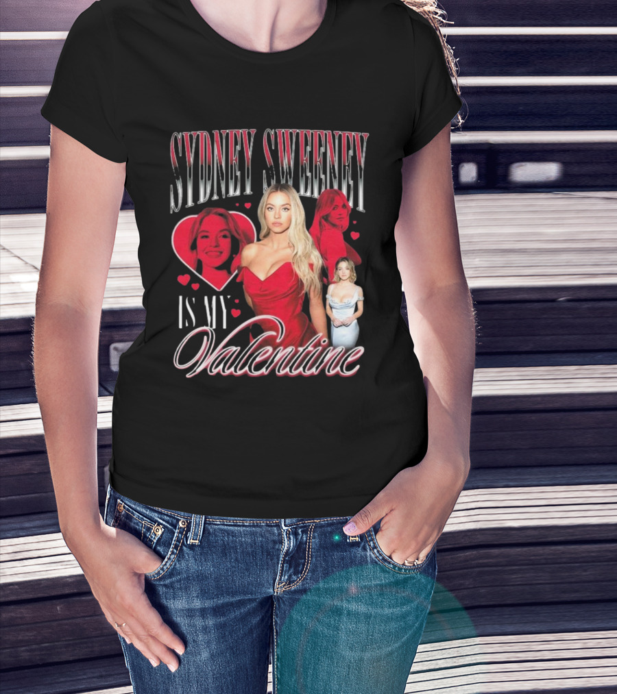 Sydney Sweeney Is My Valentine Retro Red Heart Aesthetic T-Shirt