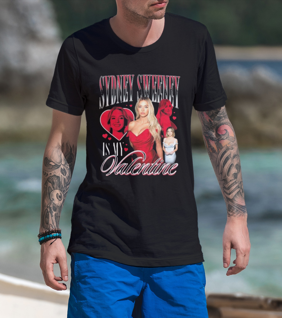 Sydney Sweeney Is My Valentine Retro Red Heart Aesthetic T-Shirt
