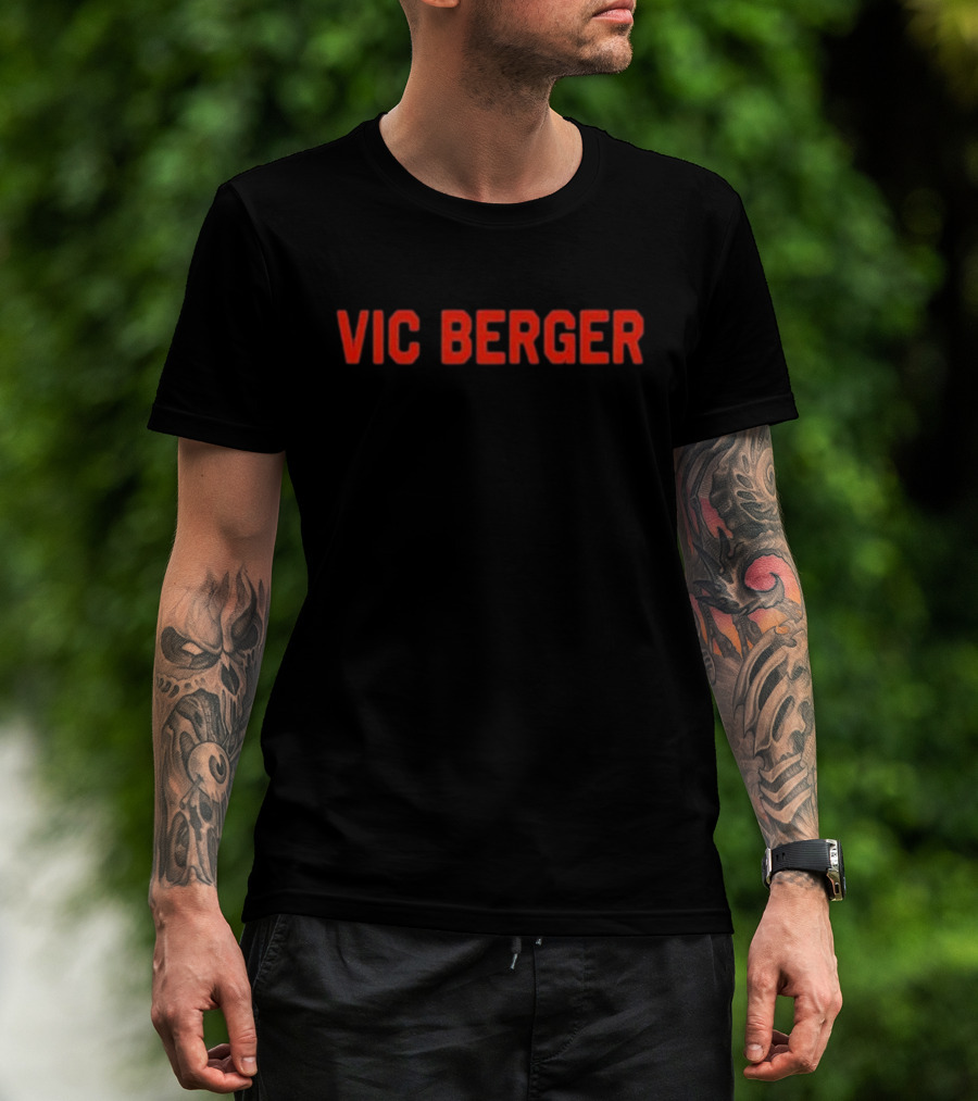 Vic Berger Red Text Bold Style T-Shirt