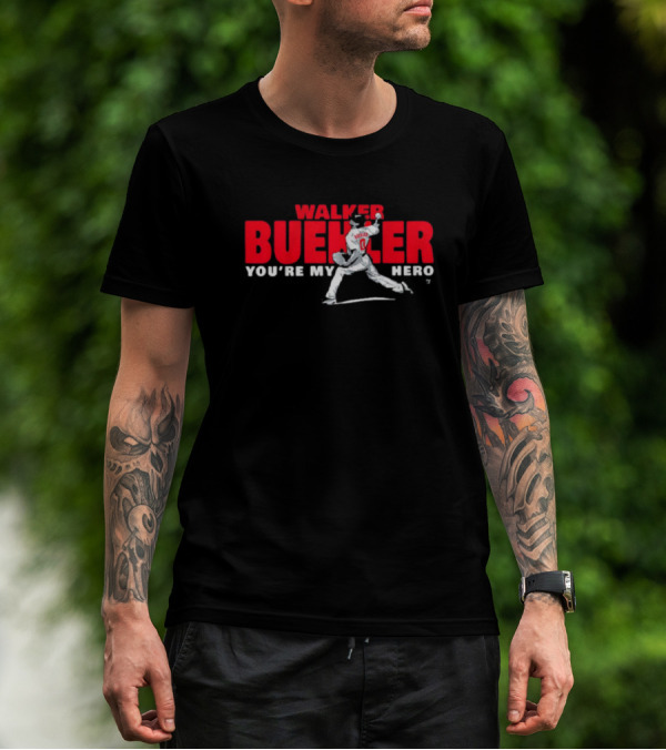 Walker Buehler You’re My Hero Baseball Pitcher Illustration T-Shirt