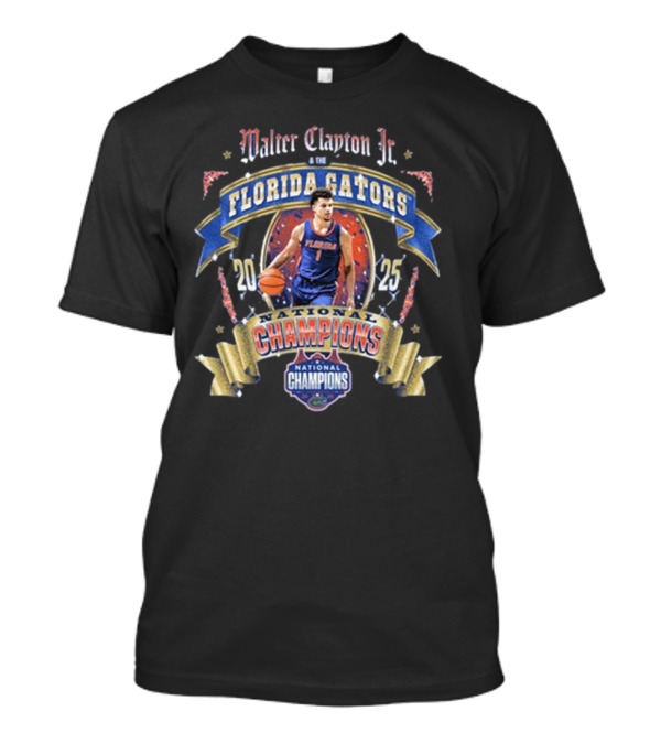 Walter Clayton Jr Florida Gators 2025 Men's Basketball National Champions T-Shirt
